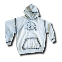 White/Black print  Mujahid calligraphy hoodie