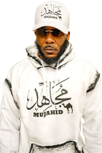 White/Black print  Mujahid calligraphy hoodie