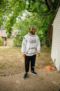 White/Black print  Mujahid calligraphy hoodie